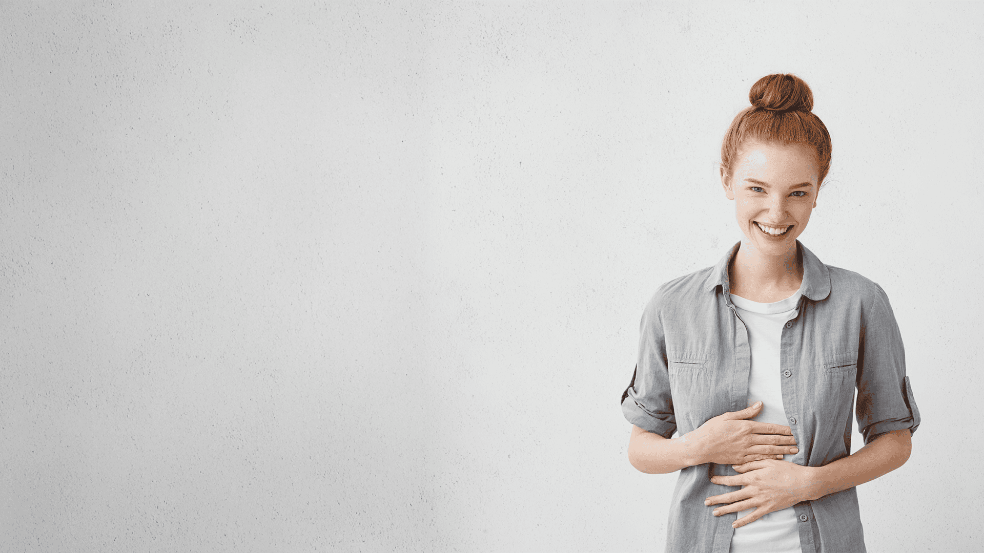 Woman holding her stomach